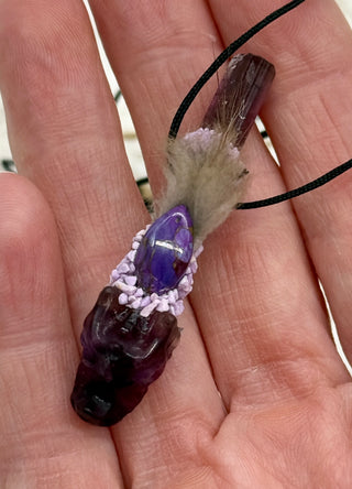 Fluorite Dragon, Purple Tourmaline, Mahave Turquoise, Phosphosiderite Healing Magic Traveling Wand, Violet Flame, Tansformation, Co-Creation