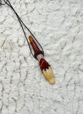 Driftwood, Yellow Calcite Dragon, Carnelian, Spessartine Garnet, Red Jasper Healing Magic Wand, Intuition, Vitality, Solar Plexus, Sacral - Journey There - 