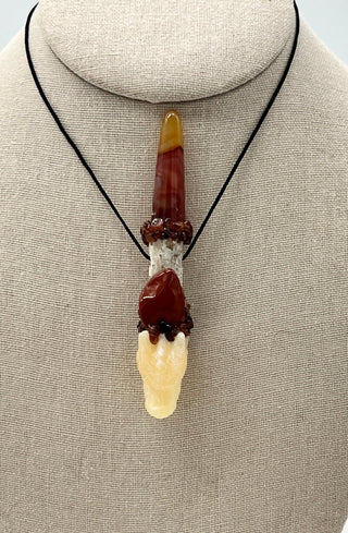 Driftwood, Yellow Calcite Dragon, Carnelian, Spessartine Garnet, Red Jasper Healing Magic Wand, Intuition, Vitality, Solar Plexus, Sacral - Journey There - 