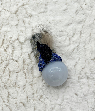 Orthoceras, Blue Chalcedony, Azurite, Lapis Lazuli Shamanic Healing Magic Wand, OOAK, Third Eye, Spiritual Growth, Intuition - Journey There - 